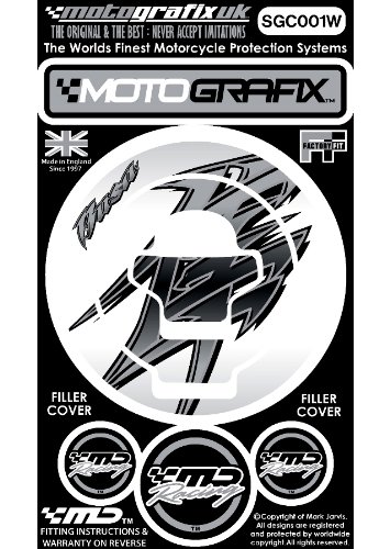 MOTOGRAFIX(モトグラフィックス) FUELCAP KIT GSX1300R隼 ホワイト/グレー MT-SGC001W