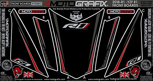 MOTOGRAFIX(モトグラフィックス) FRONT BODY PAD YAMAHA YZF-R1(18/19) ブラック/グレー、レッド MT-NY020KK