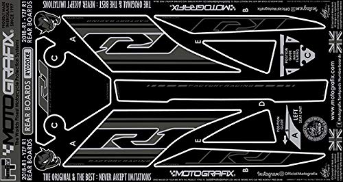 MOTOGRAFIX(モトグラフィックス) REAR BODY PAD YAMAHA YZF-R1(18/19) ブラック/グレー、メタリックシルバー MT-RY020KE