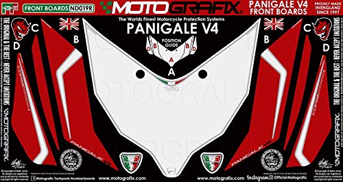 MOTOGRAFIX(モトグラフィックス) FRONT BODY PAD DUCATI Panigale V4 Series(18-) ホワイトwithブラック、グリーン、レッド&メタリックシルバー MT-ND019R