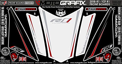 MOTOGRAFIX(モトグラフィックス) FRONT BODY PAD YAMAHA YZF-R1(18/19) ブラック/グレー、レッド、メタリックシルバー MT-NY020KW