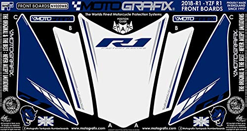 MOTOGRAFIX(モトグラフィックス) FRONT BODY PAD YAMAHA YZF-R1(18/19) ホワイト/グレー、ブラック、レッド MT-NY020WB