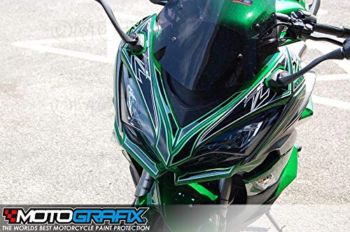 MOTOGRAFIX(モトグラフィックス) FRONT BODY PAD KAWASAKI Z1000SX(17-19) ブラックwithグレー、グリーン&メタリックシルバー MT-NK022KG