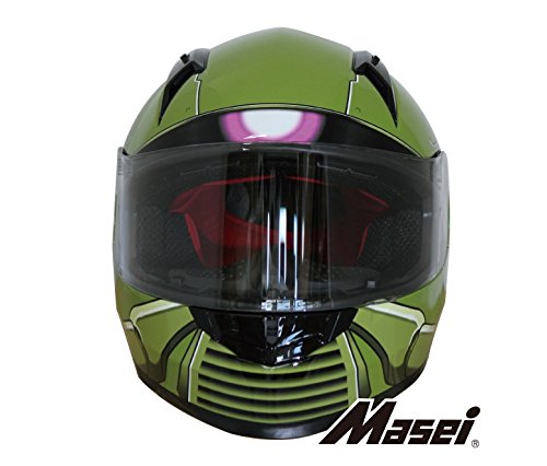 MASEI HELMETS ロボヘル850 フルフェイスヘルメット(マセイ)艶ありグリーン M MA-850-TGR-M