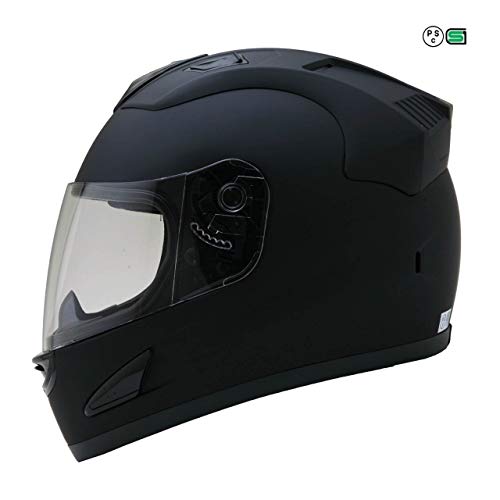 HONGKAIバイクヘルメット S-71 フルフェイスヘルメット ハイスペック 台湾製 SG/PSC規格 (マットブラック, L)