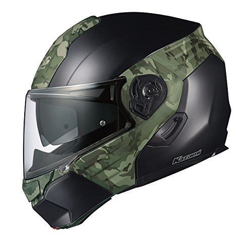 オージーケーカブト(OGK KABUTO)バイクヘルメット システム KAZAMI CAMO(カモ) フラットブラック/グリーン (サイズ:S) 576448