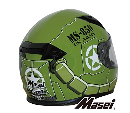 MASEI HELMETS ロボヘル850 フルフェイスヘルメット(マセイ)艶ありグリーン M MA-850-TGR-M