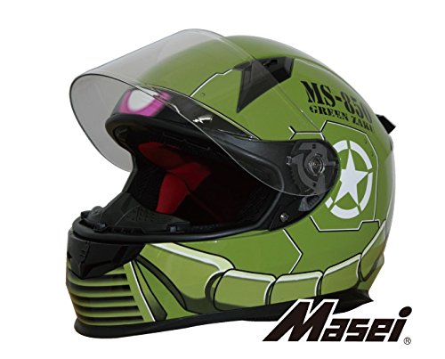 MASEI HELMETS ロボヘル850 フルフェイスヘルメット(マセイ)艶ありグリーン M MA-850-TGR-M