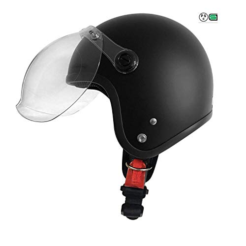 バイク用 ダックテールヘルメット SGマーク適合品 フリーサイズ (black)