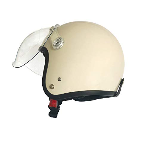 バイク用 ジェットヘルメット バブルシールド標準装備 S-62SGマーク適合品 アイボリー フリーサイズ57~60cm未満 (アイボリー)