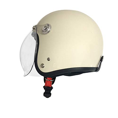 バイク用 ジェットヘルメット バブルシールド標準装備 S-62SGマーク適合品 アイボリー フリーサイズ57~60cm未満 (アイボリー)