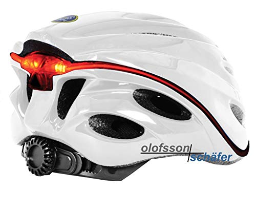 オックスフォード(OXFORD) 自転車ヘルメット 光るヘルメット LEDライト 360° メトロ-グローヘルメットMホワイト ケーブルロック付き L1702.11