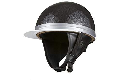 バイクパーツセンター バイクヘルメット ハーフ 半帽 コルクタイプ ブラックラメ 700107 FREE (頭囲57cm~60cm未満)