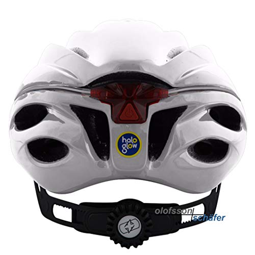 オックスフォード(OXFORD) 自転車ヘルメット 光るヘルメット LEDライト 360° メトロ-グローヘルメットMホワイト ケーブルロック付き L1702.11