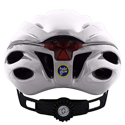 オックスフォード(OXFORD) 自転車ヘルメット 光るヘルメット LEDライト 360° メトロ-グローヘルメットLホワイト ケーブルロック付き L1702.10