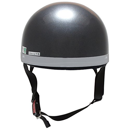 [ビーアンドビー] バイク用ヘルメット 白ツバ 半キャップ SGマーク適合品 ガンメタ フリーサイズ BB-300