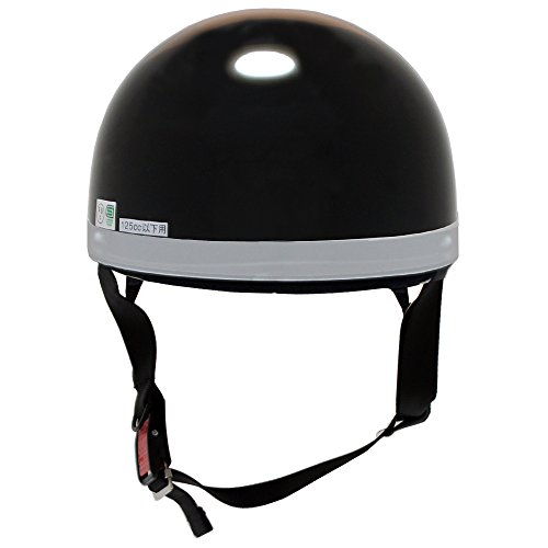 [ビーアンドビー] バイク用ヘルメット 白ツバ 半キャップ SGマーク適合品 ブラック フリーサイズ BB-300