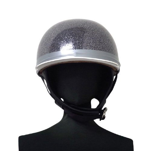 バイクパーツセンター バイクヘルメット ハーフ 半帽 コルクタイプ ブラックラメ 700107 FREE (頭囲57cm~60cm未満)