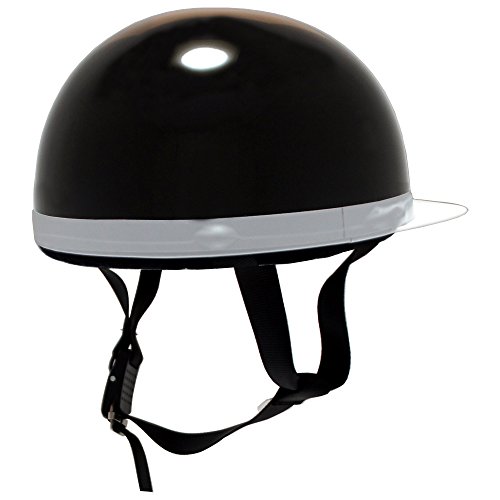 [ビーアンドビー] バイク用ヘルメット 白ツバ 半キャップ SGマーク適合品 ブラック フリーサイズ BB-300