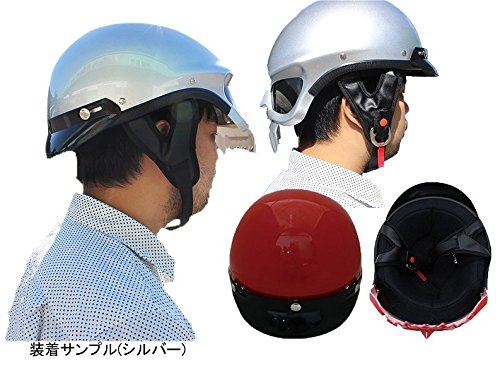 Masei ハーフヘルメット 429 スカルフェイス1 レッド L MM40-0117-R-L