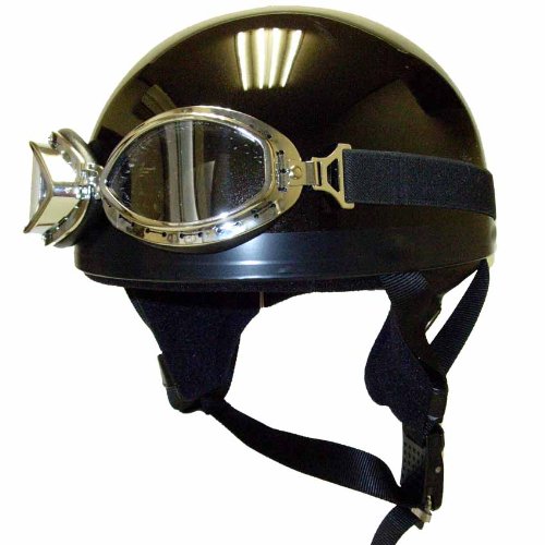 川村商店 ゴーグル付ビンテージヘルメット メタリックブラック フリー KV-5MG