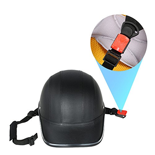 KKmoon バイクヘルメット ハーフ半帽 野球風 54cm~60cm未満 (ブラック)
