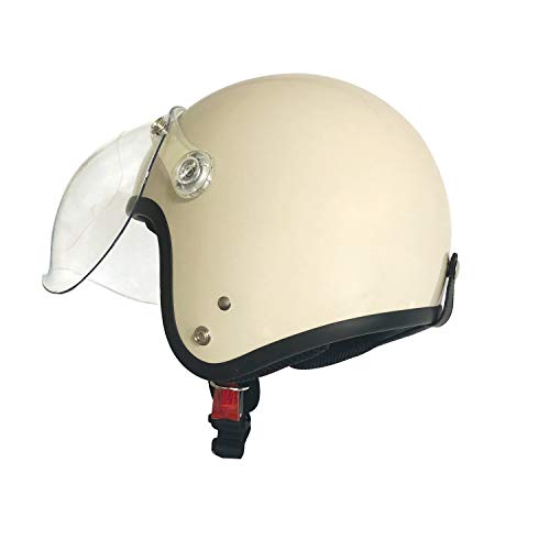 バイク用 ジェットヘルメット バブルシールド標準装備 S-62SGマーク適合品 アイボリー フリーサイズ57~60cm未満 s-62