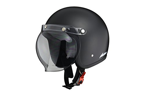 リード工業 バイクヘルメット ジェット アンブローズ バブルシールド付き マットブラック AB-505 LL (頭囲 61cm~62cm未満)