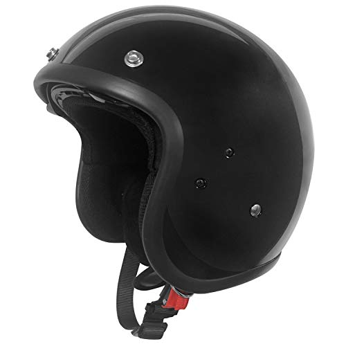 バイクヘルメット Bike Helmet ジェットヘルメット PSC/SGマーク付き (BLACK, L)