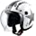 スモールジェットヘルメット バブルシールド付 サイズ：57cm～60cm未満（フリー） カラー ：ホワイト/チタン 品番：SJ-308ST