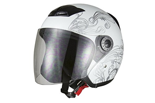 バイクパーツセンター バイクヘルメット ジェット グラフィック ホワイト  L ( 59cm~60cm未満 ) 721001