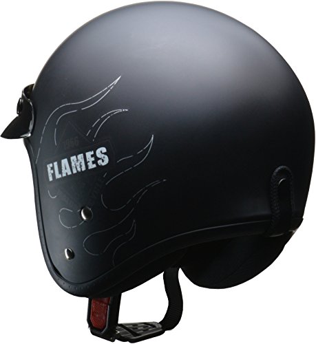 リード工業(LEAD) バイク用ジェットヘルメット FLAMES (フレームス) マットブラック フリー (57-60cm未満) -