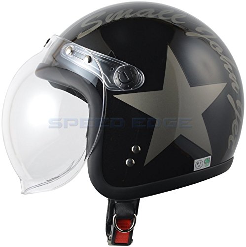 FS-JAPAN [ 石野商会 ] スモールジェットヘルメット バブルシールド付 [ サイズ ] 57cm~60cm未満 [ カラー ] ブラック/ブラック[ 品番 ] SJ-308ST