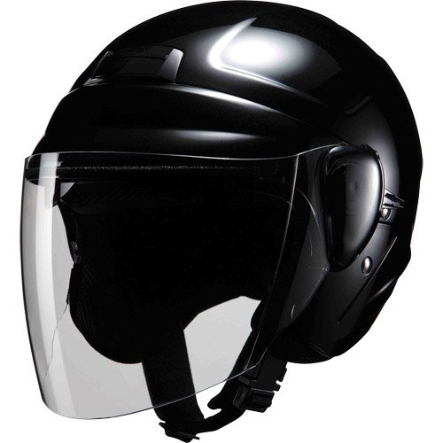 マルシン(MARUSHIN) バイクヘルメット インナーバイザー(スモーク)付き セミジェット M-530 ブラック フリーサイズ(57-60CM)