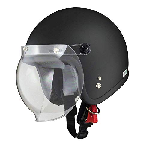Hongkaiバイクヘルメット Bike Helmet ジェットヘルメット メンズ レディース バイク 男女兼 (matt black)