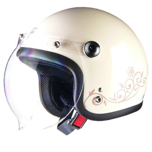 リード工業 バイクヘルメット ジェット Street Alice QP-2 スモールローアイボリー レディースフリー (頭囲 55cm~57cm未満)