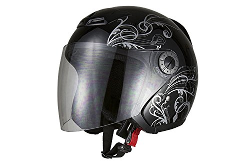 バイクパーツセンター バイクヘルメット ジェット グラフィック ブラック XL (61cm~62cm未満) 7211