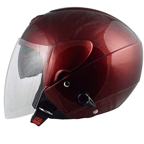 TNK工業 ZRV インナーシールド付JETヘルメット マルーン FREEサイズ（58-59㎝） 51254
