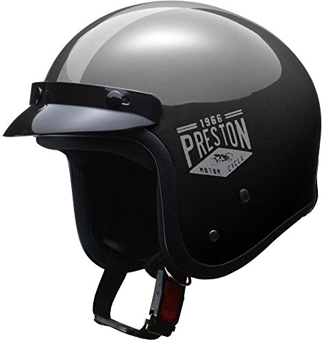 リード工業(LEAD) バイクヘルメット ジェット PRESTON (プレストン) ブラック フリーサイズ -