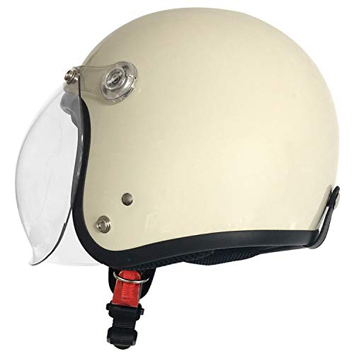 バイクヘルメット Bike Helmet ジェットヘルメット メンズ レディース バイク 男女兼 (IVORY)