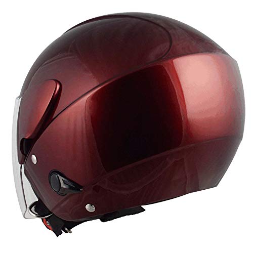 TNK工業 ZRV インナーシールド付JETヘルメット マルーン FREEサイズ（58-59㎝） 51254