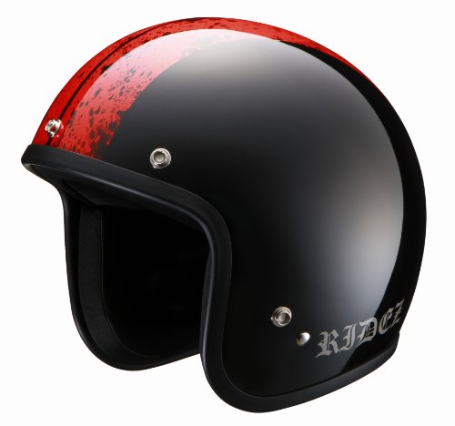 RIDEZ ライズ ジェット ヘルメット LX FUSIONZ XLサイズ(61-62cm) ブラック/レッド