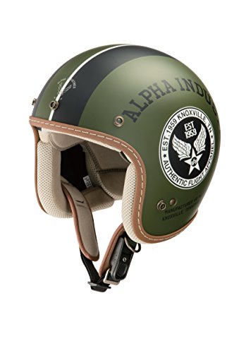 ALPHA INDUSTRIES ジェットヘルメット STEALTH ブラック/カーキ フリーサイズ ALVH-1621 BK/KH-F