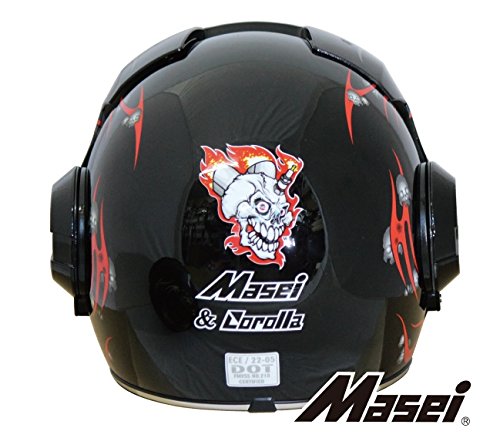 Masei ジェットヘルメット HARDES610 ブラック/レッド-M Masei(マセイ) MA-610H-TBR-M