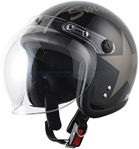 FS-JAPAN [ 石野商会 ] スモールジェットヘルメット バブルシールド付 [ サイズ ] 57cm~60cm未満 [ カラー ] ブラック/ブラック[ 品番 ] SJ-308ST
