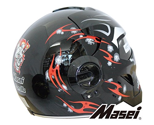 Masei ジェットヘルメット HARDES610 ブラック/レッド-M Masei(マセイ) MA-610H-TBR-M