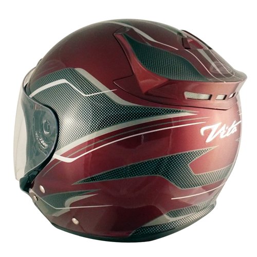 TNK工業 スピードピット バイクヘルメット ジェット VJ-5 マルーン シルバー MESH サイズ:XL(60-62cm未満) 511516