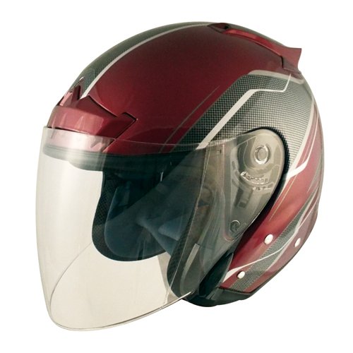 TNK工業 スピードピット バイクヘルメット ジェット VJ-5 マルーン シルバー MESH サイズ:XL(60-62cm未満) 511516