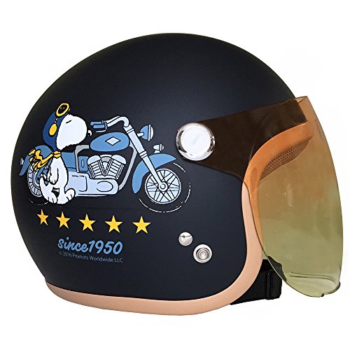 アークス(AXS) SNOOPY バイカーズ・シスターズ・リミテッド・エディション レディース用 ジェットヘルメット レイトオリジナルカラー バイカーズ・マットネイビー レディースフリー （54～57cm） SNJ-45