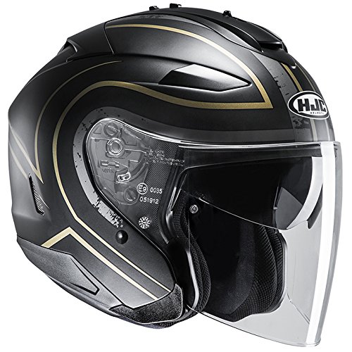 HJC(エイチジェイシー) バイクヘルメット ジェット ブラック/ゴールド (サイズ:M) IS-33II APUS(エイプス) HJH146